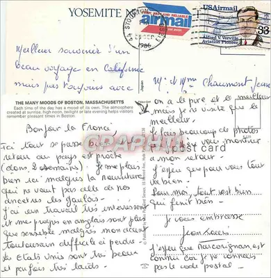 Boston — Parque Nacional de Yosemite — Klinn Card — Verso