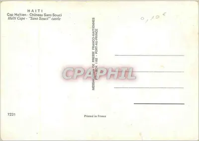 Castelo Sans Souci — Haiti — editor Messagerie de Presse Franco-Haïtienne — Verso