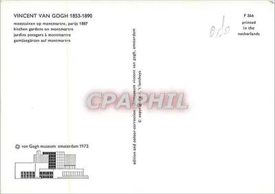 Ogród warzywny na Montmartre — Vincent van Gogh — wydawnictwo Van Gogh Museum Amsterdam 1972 — Rewers