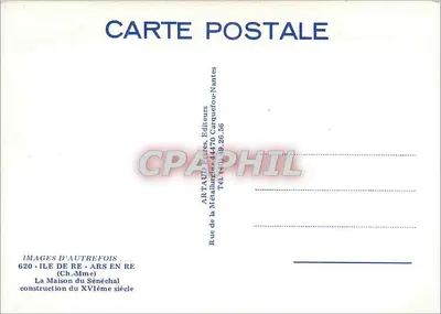 Dom Senechała — budowa z XVI wieku — AR TAUD Éditeurs — Rewers