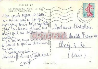 Les Portes-en-Ré — Venelle de l'Impasse du Vieux Porche — Estel — Verso