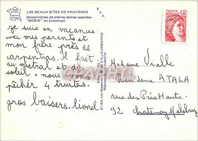 Casas de pedras secas chamadas "BORIE" — Provence — Editor "ISL" — Verso
