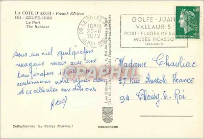 Golfe-Juan — O Porto — Les Éditions d'Alpes-Maritimes — Verso