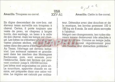 Amarillo. Troupeau w korytach — Intensywne hodowle w Teksasie — Wydawca: Wyd. Serpette & A. P. R. (USA-XXV-A1) — Rewers