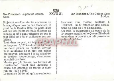 San Francisco — Most Golden Gate — USA XXVII-A1, Wydawca: Photo Ron Basset — Rewers