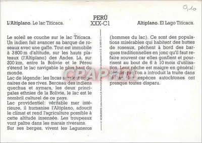 Jezioro Titicaca — Altiplano Andów — PERÚ XXX-C1 — Rewers