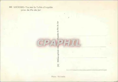 Lourdes — Vue sur la Vallée d'Argelès prise du Pic du Jer — Édition spéciale — Verso