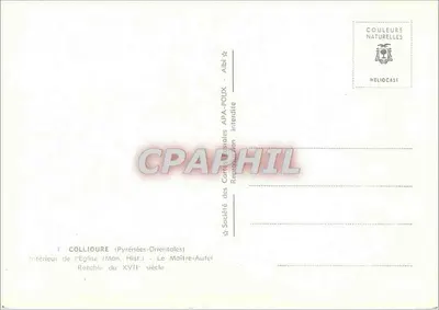 Colligure — Interior da Igreja — Sociedade das Cartas Postais APA-POUX - Albi — Verso