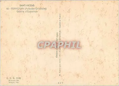 Galeria Eksponowania w Saint-Vicens — Perpignan — Wydawnictwo Sztuki Yvon — Rewers