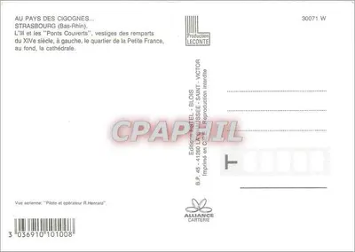 Strasbourg — widok z powietrza — Wydawnictwo Victor Leconte — Rewers