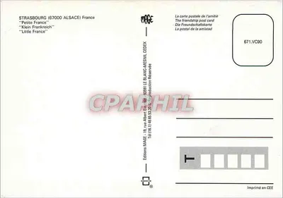 La Petite France — Strażburg, Alzacja — Éditions MAGE, n° 671.VC90 — Rewers
