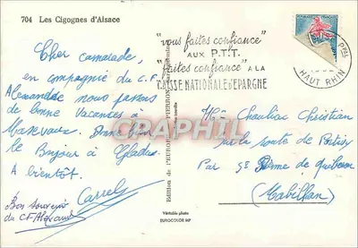Cigony w Alzacji — Wydawnictwo PEUROPIERON — n° 704 — Rewers