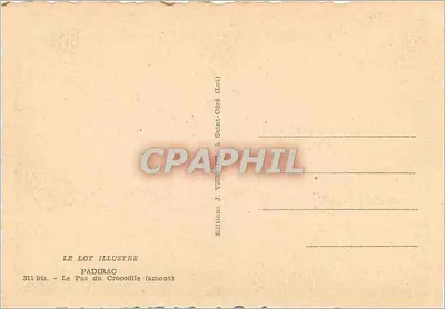 Padirac — El Paso del Cocodrilo (amont) — Edición J. Verduin en Saint-Céré (Lot) — Reverso