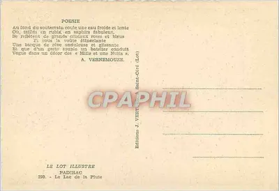 Jezioro deszczu — Góra Padirac — Wydawnictwo J. Vert — nr 299 — Rewers