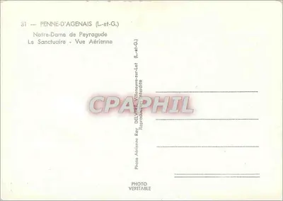 Penne-d'Agenais (Lot-et-Garonne) — Nossa Senhora de Peyragude — Vista Aérea — Foto Delvire — Verso