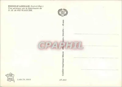 Penne-d'Agenais — Santuário de Nossa Senhora de Peyragude — Impressor Combier Macon — Verso