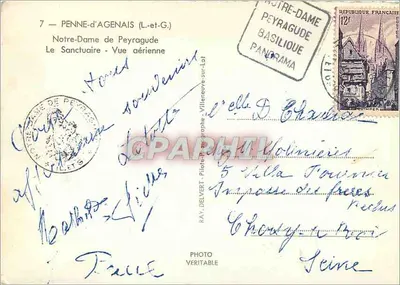Notre-Dame de Peyragude — Świątynia — Widok z lotu — RAY. DELVERT — Rewers