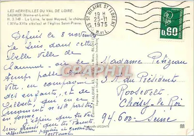 Saumur — Château de la Loire et église Saint-Pierre — Éditions Valoire — Rewers