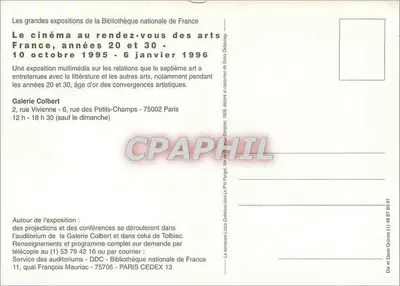 Il cinema — Francia, anni 20 e 30 — Bibliothèque nationale de France — Verso