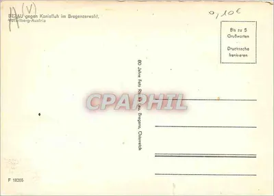 Bezau — zimowa widok z wsi i jeziora — wydawca F. 18205 — Rewers