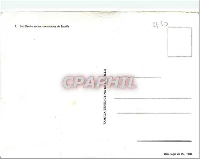 San Benito w monasterach Hiszpanii — Centenario San Benito 1980 — Rodzina Benedyktynów z Kastylii — Rewers