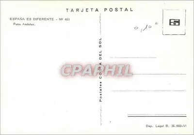 Patio Andaluz — Andaluzia — Postales del Sol, n° 403 — Verso