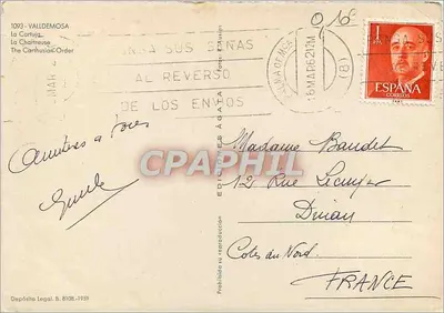A Cartuja de Valldeomosa — n°1093 — Verso