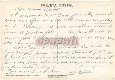 Ballet espanhol "Los Flamencos" — cena em um pátio andaluz — editor P. C. S. de la Cámara, n° 1.012 — Verso