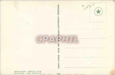 Betlejem — częściowy widok — Star Cards, nr 1010 — Rewers