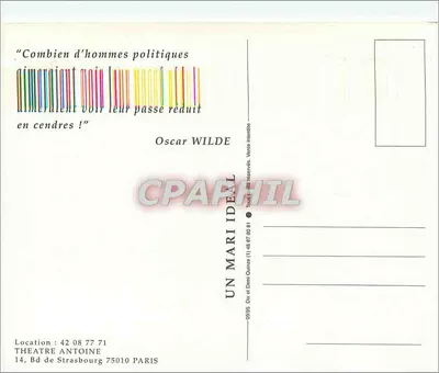 Um Marido Ideal — Comédia de Oscar Wilde — Teatro Antoine, Paris — Verso