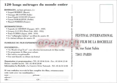Festival International du Film de La Rochelle — 25e édition — n° 7JUIL97 — Rewers
