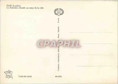 Dax — A fonte quente no centro da cidade — Imprimeur Combier — Verso