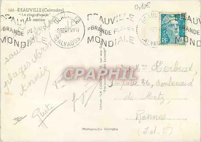 O cassino de Deauville — Grande Praia — Edição La Cigogne — Verso