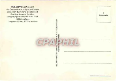 Mineração de Decazeville — A Descoberta — Edição ThéoJAC — Verso