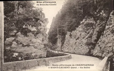Rota pitoresca de CHAMPAGNOLE a SAINT-LAURENT (Jura) — Um Desfiladeiro — Sítios pitorescos da Franche-Comté