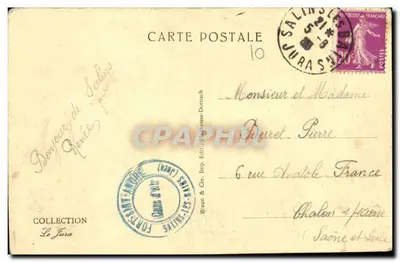 Salins-les-Bains — Vista geral — Braun & Cie, Imp. Editora, Salins-les-Bains — Verso