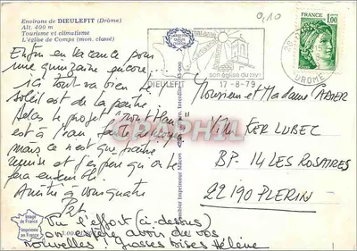 Kościół w Comps — Okolice Dieulefit (Drôme) — Wydawca Chong — Rewers