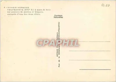 Manor Normando de Coupesarte — Século XVI — Artaud Frères, Nantes — Verso