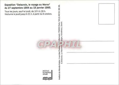 Delacroix — A viagem ao Marrocos — Télérâma especial, Instituto do Mundo Árabe — Verso