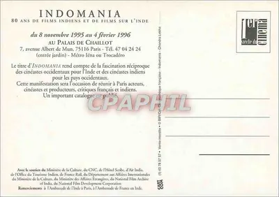 Indomania — Esposizione al Palazzo di Chaillot — Cinémathèque française — Verso