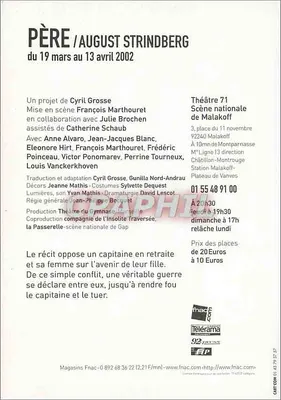OJCZE — August Strindberg — Teatr 71 Malakoff — Rewers