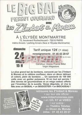 O Grande Balé Pierrot Gourmand — com os Z'Imbert & Moreau — no Élysée Montmartre — Verso