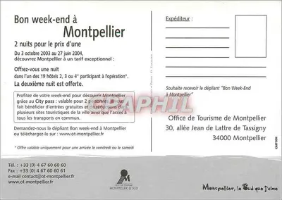Rynek książek w Montpellier — Office de Tourisme Montpellier, le Sud — Rewers