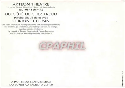 Vom Standpunkt von Freud — Akteon-Theater, Paris — Corinne Cousin — Rückseite