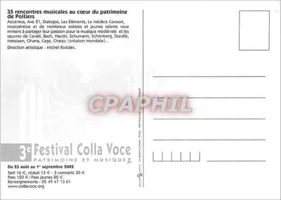 Festival Colla Voce — 3ª edição — Cidade de Poitiers — Verso