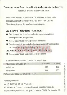 Papuga przez Giovanni da Udine — rysunek oferowany przez Stowarzyszenie Przyjaciół Louwra w 1994 — Stowarzyszenie Przyjaciół Louwra — Rewers