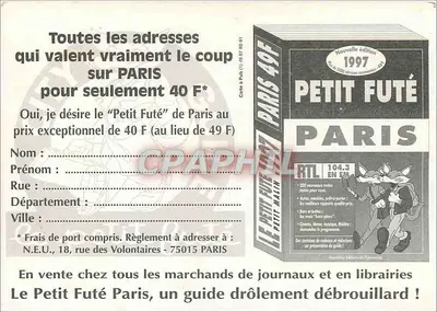 Petit Futé Paryż — 1997 — Nowe wydanie — Le Petit Maitre — Rewers