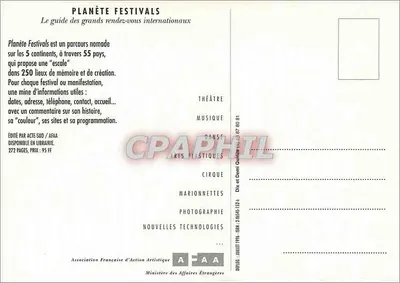 Planète Festivals — Os grandes encontros internacionais — Actes Sud / AFAA — Verso