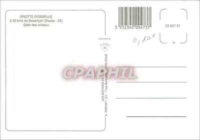 Gruta de Osselle — Sala dos Cristais — Les Éditions de L'Écureuil, n° 252340004737 — Verso