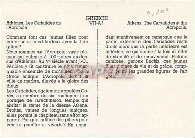 Atenas. As Cariatides da Acrópole — GREECE VII-A1 — — Verso